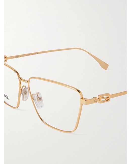 Fendi Natural Baguette Square-Framed-Tone Optical Glasses