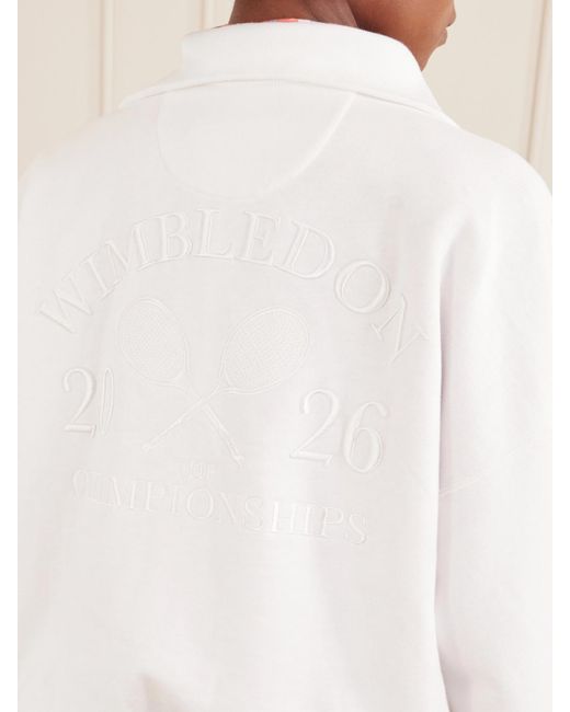 Polo Ralph Lauren White Wimbledon Logo-Embroidered Cotton-Blend Sweatshirt