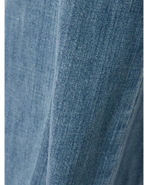 James Perse Blue Cotton-Chambray Wide-Leg Pants