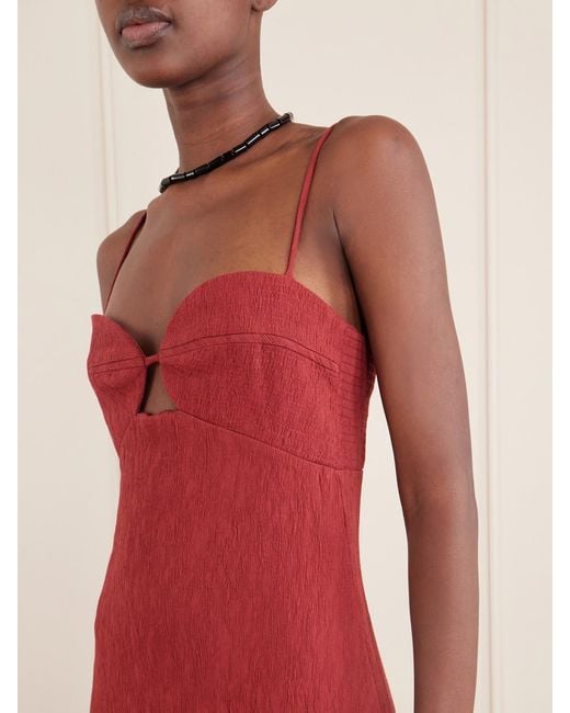 Johanna Ortiz Red Dream Spinner Gauze Maxi Dress