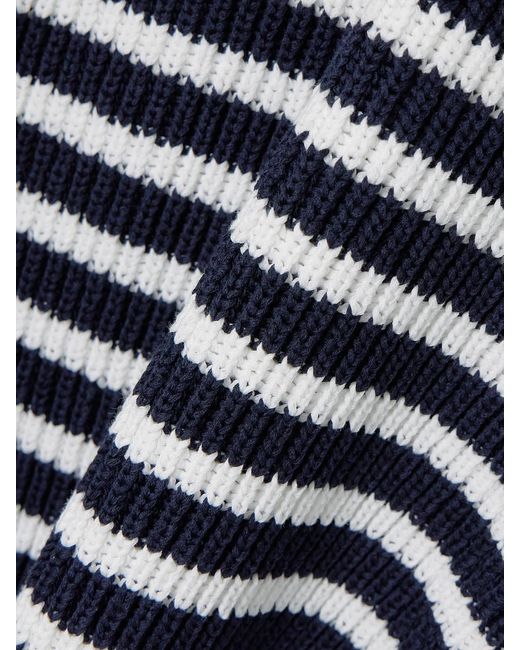 Altuzarra Blue Tanessa Striped Ribbed Cotton Sweater