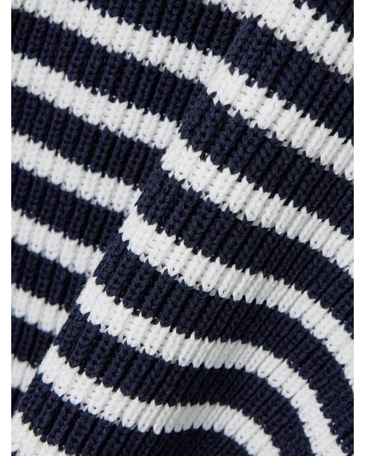 Altuzarra Blue Tanessa Striped Ribbed Cotton Sweater