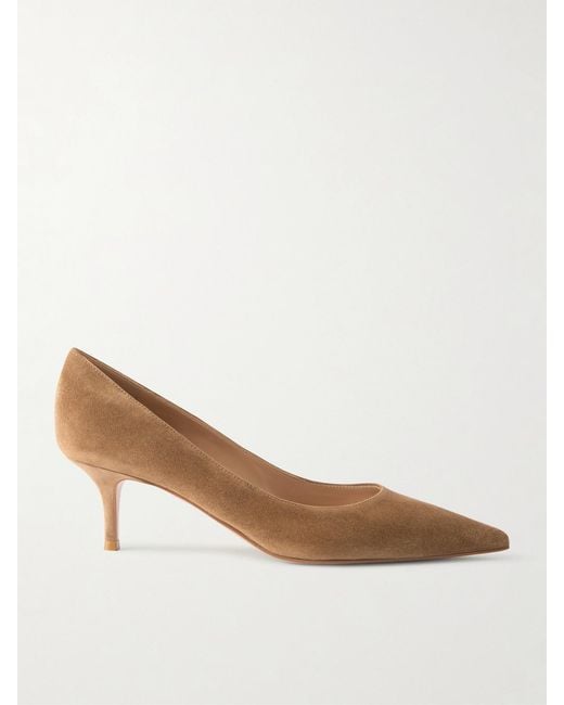 Gianvito Rossi Natural 55 Suede Pumps