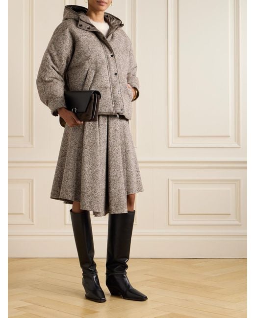 Brunello Cucinelli Brown Padded Wool-Blend Bomber Jacket