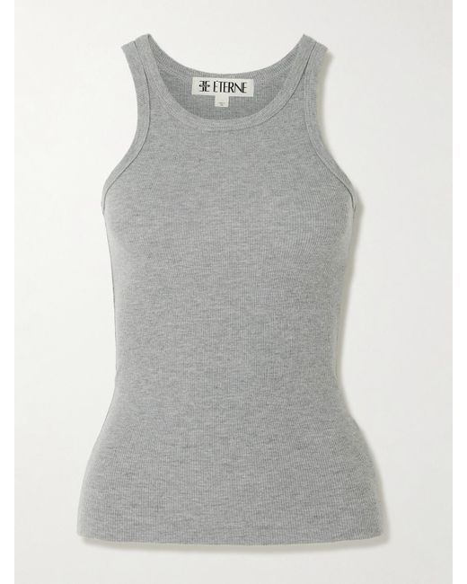ÉTERNE Gray Tanktop Aus Geripptem Stretch-Jersey