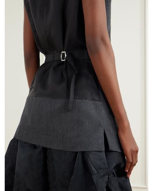 Comme des Garçons Black Wool-Gabardine And Taffeta Vest
