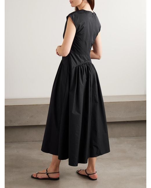 Proenza Schouler Black Nyssa Gathered Shell Midi Dress