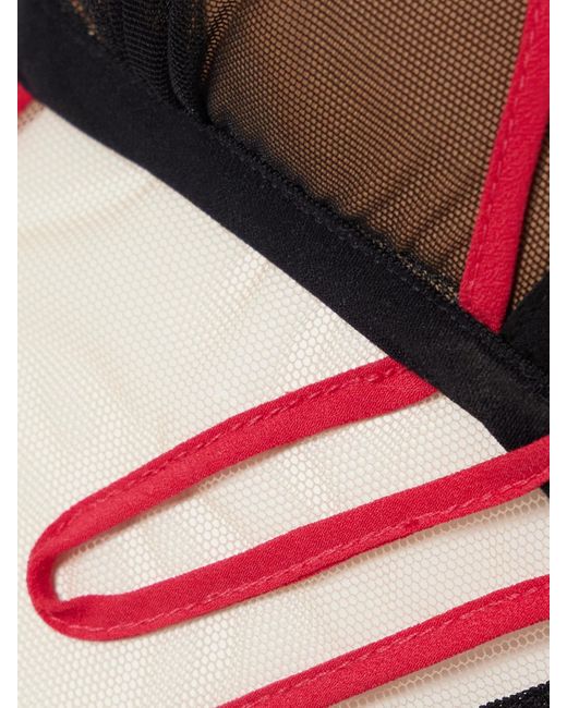 Nensi Dojaka Gray Heartbeat Body Aus Tüll Mit Applikationen