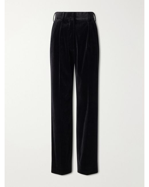 Blazé Milano Black Fox Straight-Leg Cotton-Velvet Pants