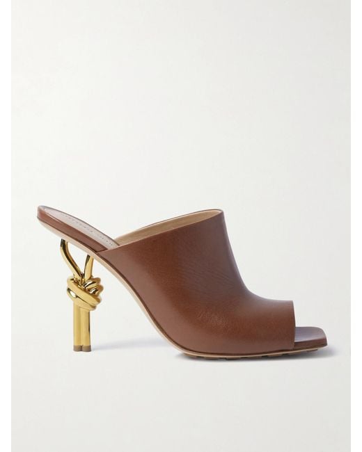 Bottega Veneta Brown Knot Leather Mules