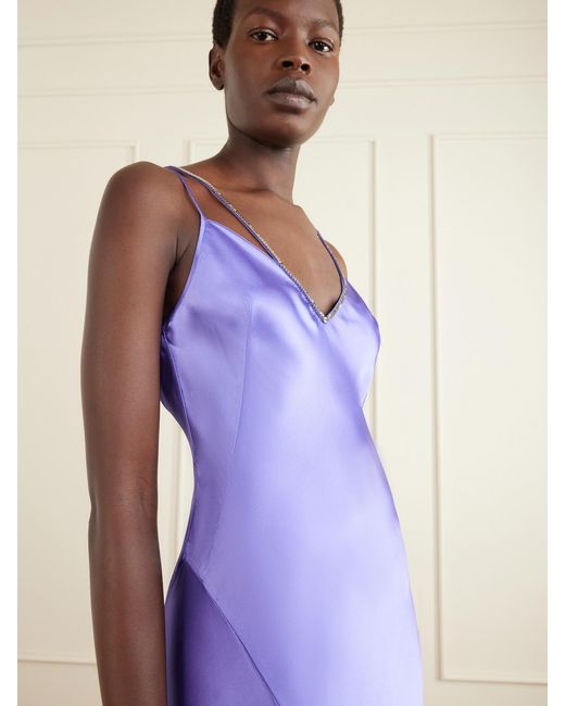 Tom Ford Purple Embellished Satin Gown