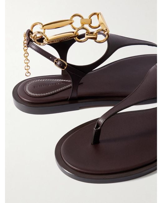Zimmermann Brown Wild Sandalen Aus Leder Mit Verzierung