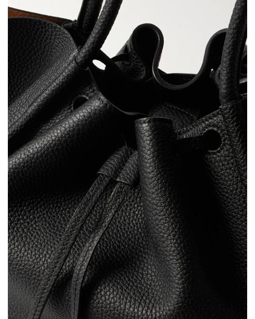 Proenza Schouler Black Große Tote Aus Aus Strukturiertem Leder Mit Raffungen
