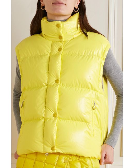 Moncler Yellow Mauleon Convertible Quilted Cotton-Blend Shell Down Jacket