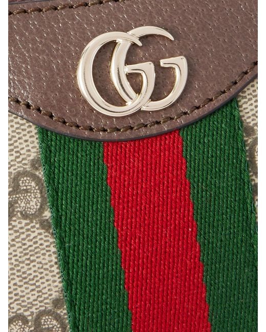 Gucci Metallic Ophidia Small Leather-Trimmed Printed Coated-Canvas Shoulder Bag