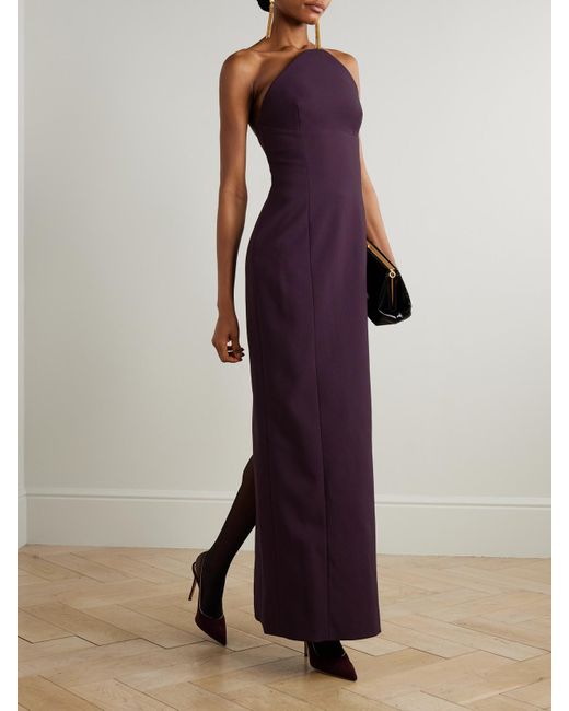 Solace London Purple Senna Trägerloses Maxikleid Aus Crêpe