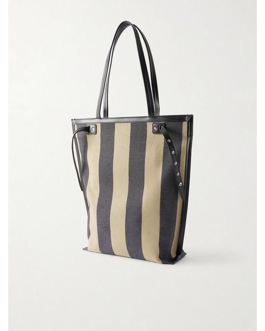 Proenza Schouler White North South Days Striped Leather-Trimmed Canvas Tote