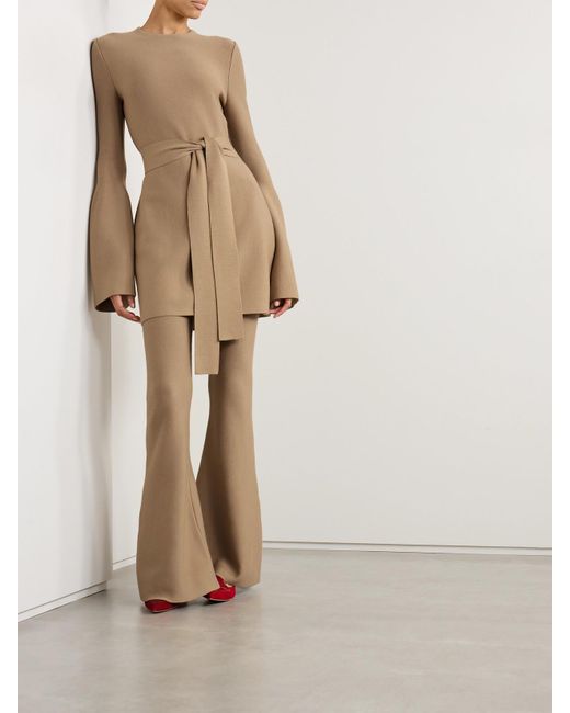 Gabriela Hearst Natural Tenas Belted Wool And Cashmere-Blend Mini Dress