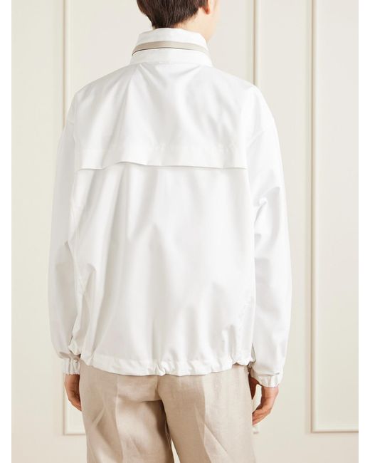 Brunello Cucinelli White Appliquéd Shell Jacket