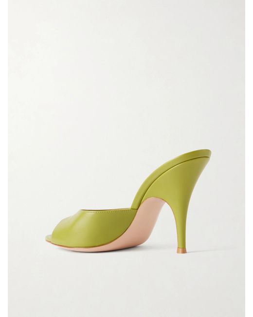 Gianvito Rossi Yellow Sofia 95 Leather Mules