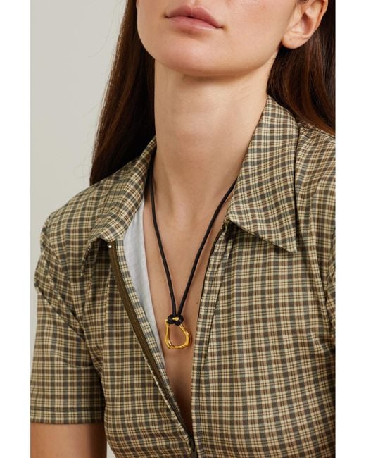 Alighieri Metallic Net Sustain The Mini Link Of Wanderlust-Plated Cord Necklace