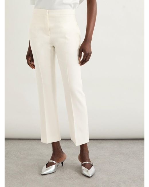 Alexander McQueen White Wool-Canvas Tapered Pants