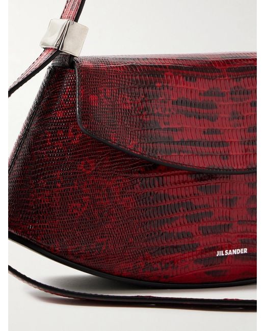 Jil Sander Red Kleine Schultertasche Aus Leder