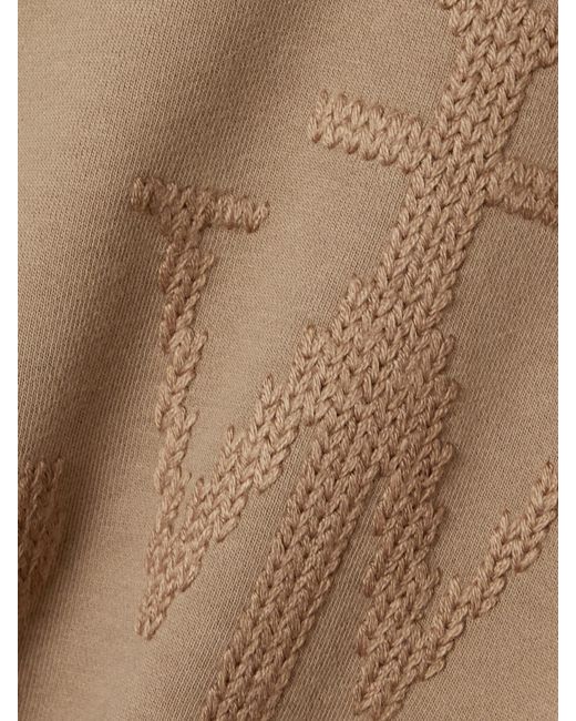 Moncler Genius Brown 1 Jw Anderson Two-Tone Embroidered Cotton-Jersey And Wool Top