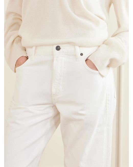 Citizens of Humanity White Lindz Mid-Rise Straight-Leg Jeans