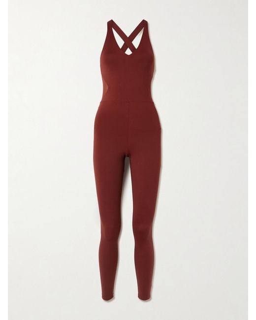 Eres Red Graham Tulle-Trimmed Stretch-Jersey Jumpsuit