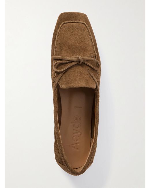 Aeyde Brown Jasper Loafers Aus Veloursleder
