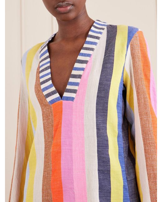 Lemlem White Raey Striped Cotton-Blend Mini Dress