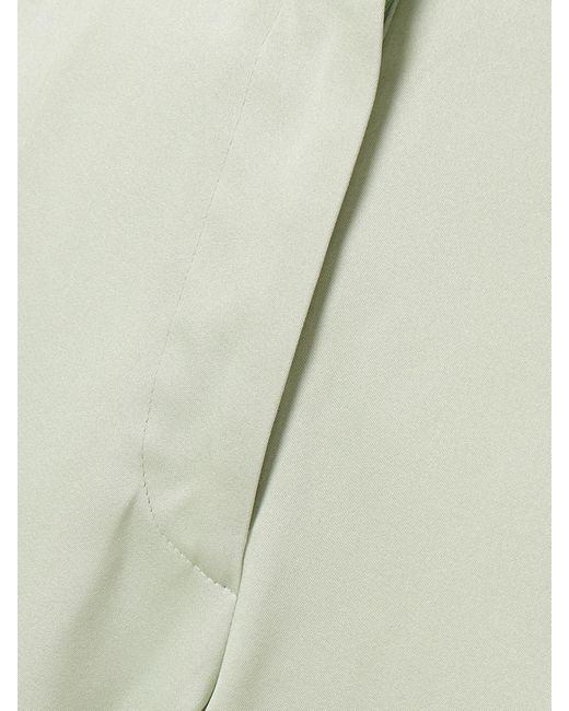 Dries Van Noten White Satin Straight-Leg Pants