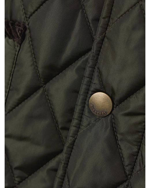 Burberry Green Steppjacke Aus Shell Mit Cordbesatz