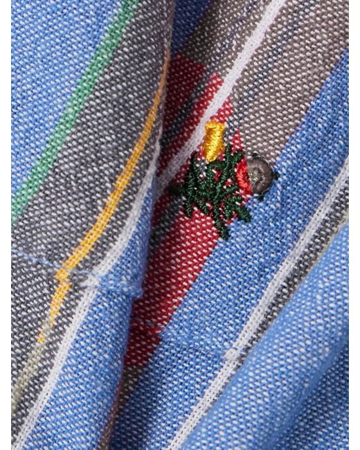 Aimé Leon Dore Blue Striped Cotton Oxford Shirt