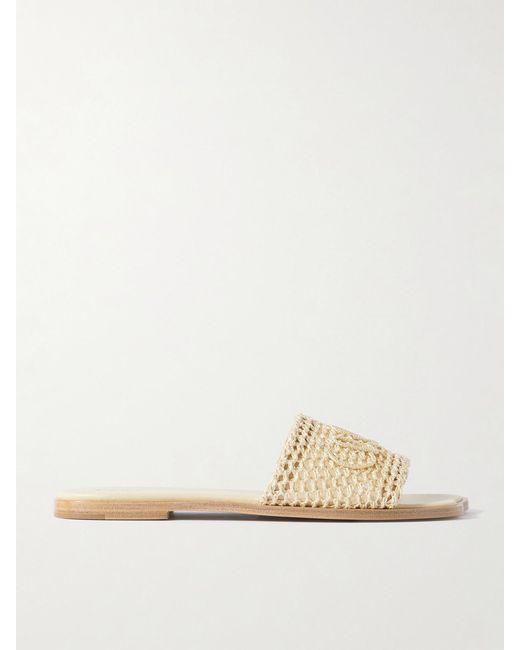 Chloé Natural Flower Crocheted Slides