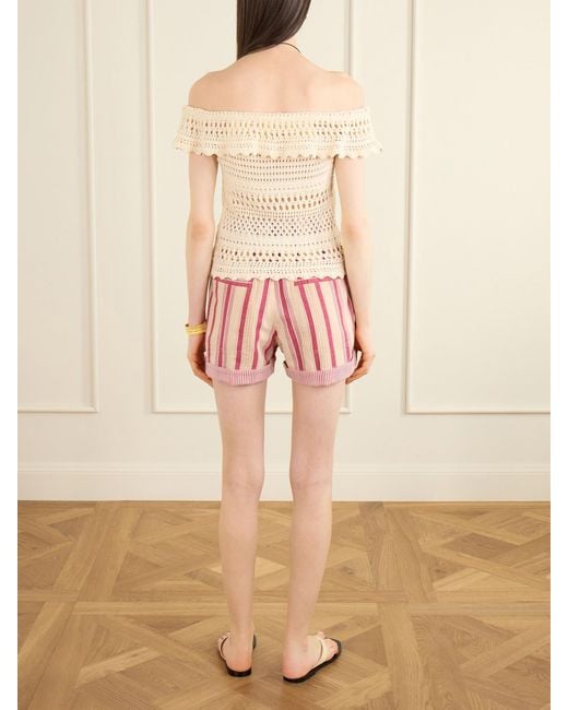 Isabel Marant Natural Zaelle Crocheted Cotton-Blend Top