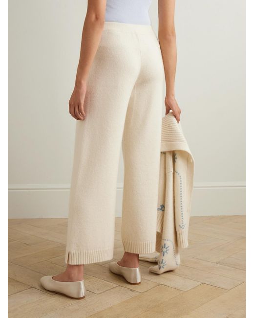 Calle Del Mar Natural Cashmere Wide-Leg Pants