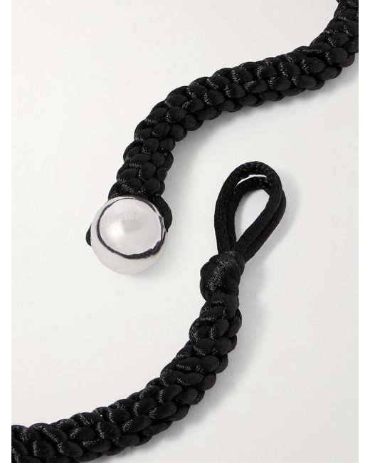 Julietta Black Ina Rhodium-Plated-Tone Cord Necklace