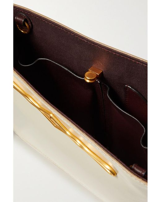 Metier Natural Fernando Jorge Stowaway Embellished Glossed-Leather Shoulder Bag