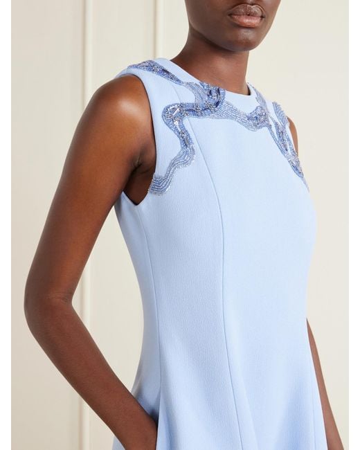 Rebecca Vallance Blue Aylin Embellished Cady Midi Dress