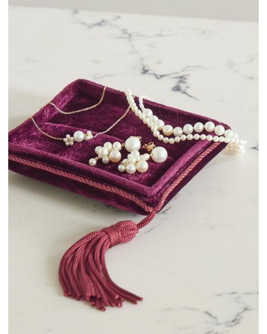 Sophie Bille Brahe Purple Tasseled Velvet Jewelry Box