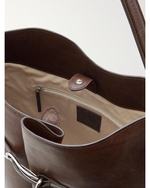 Liffner Brown Buckled Leather Bucket Bag