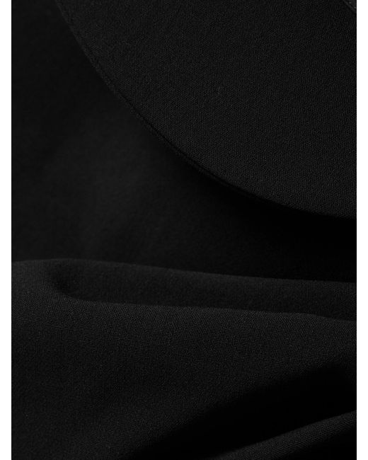 Magda Butrym Black Wrap-Effect Draped Wool-Blend Crepe Mini Dress