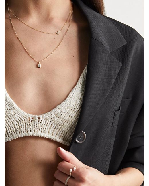 Anita Ko Natural Initial 18-Karat Diamond Necklace