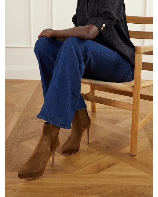 Gianvito Rossi Brown 85 Suede Ankle Boots
