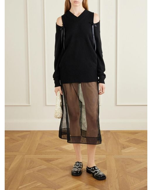 Simone Rocha Black Bow-Detailed Cashmere Sweater