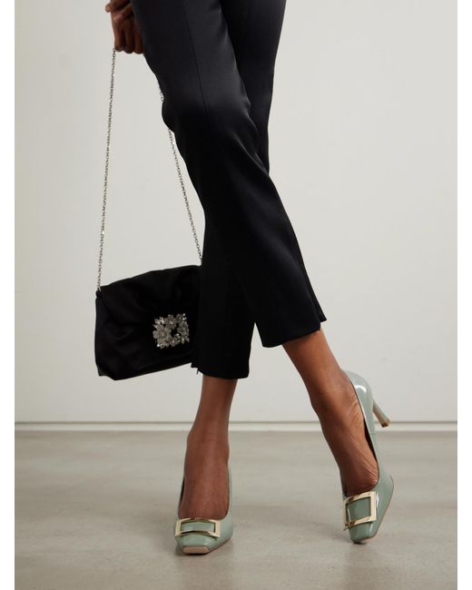 Roger Vivier Green Belle Vivier Trompette 70 Pumps Aus Lackleder