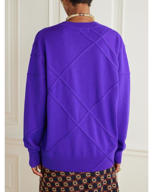 Dries Van Noten Purple Kaschmirpullover