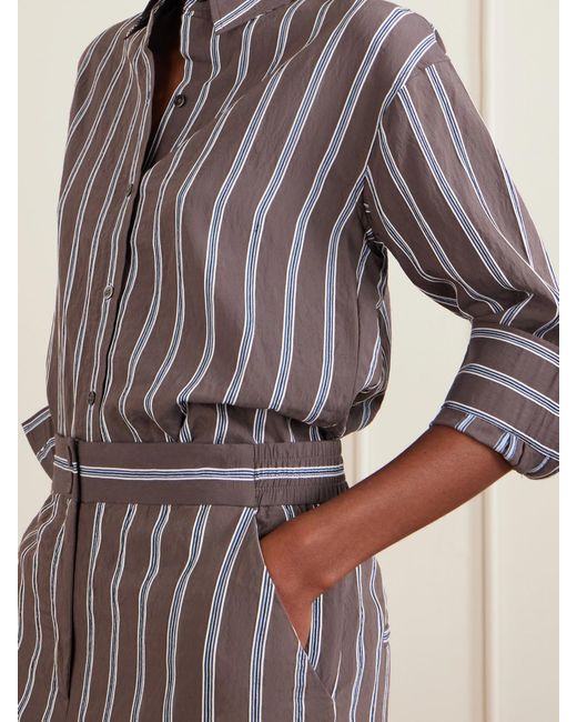 Veronica Beard Purple Lloyd Striped Woven Shirt